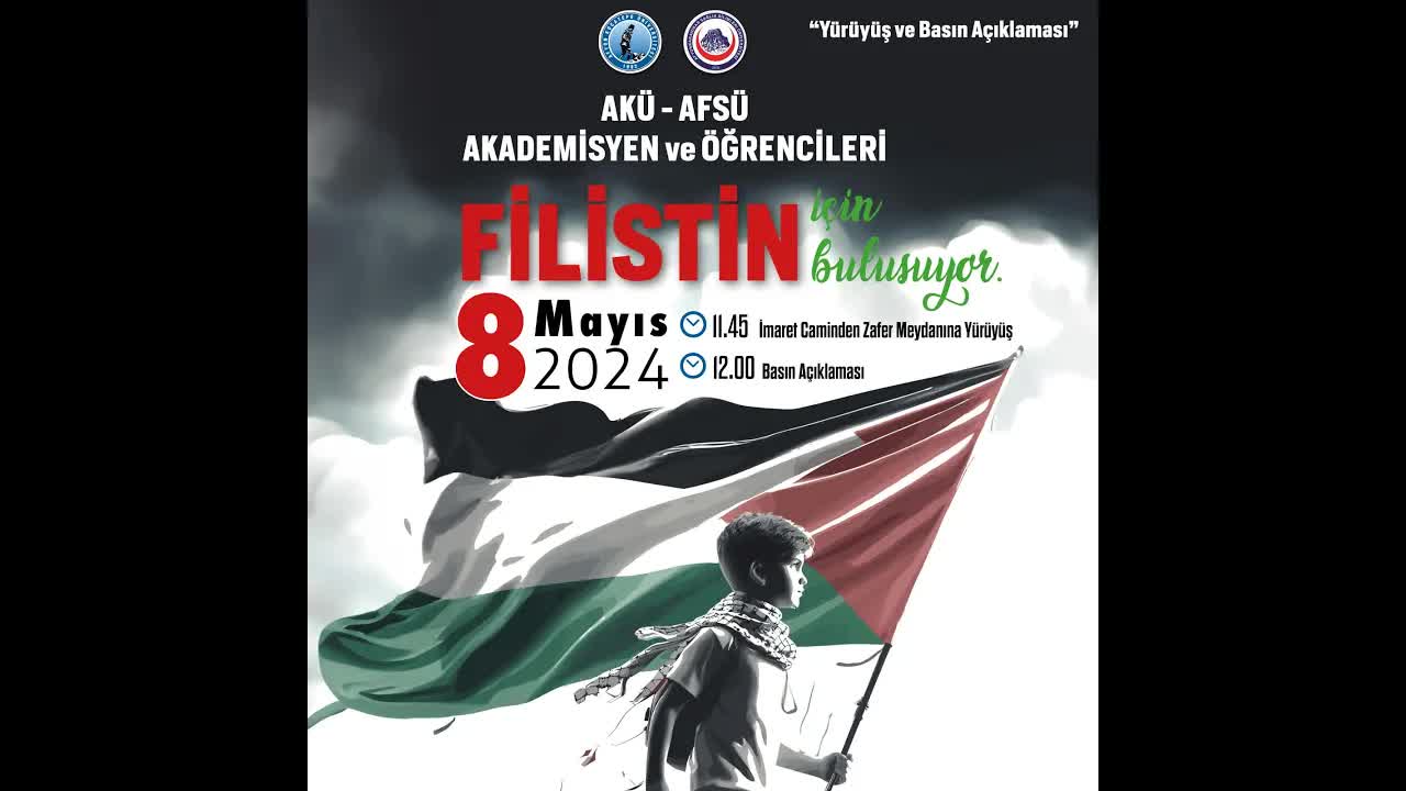 Afyonkarahisar'da Üniversiteler Arası Filistin Destek Yürüyüşü