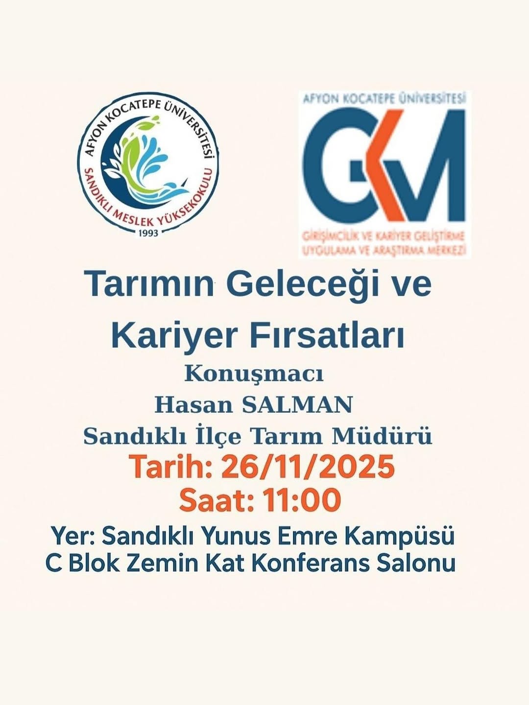 AKÜ'de Tarımın Geleceği ve Kariyer Fırsatları Konferansı