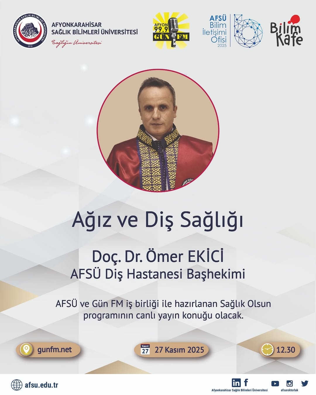 Doç. Dr. Ömer Ekici, Afyon Gün FM'de Dinleyicilerle Buluşuyor