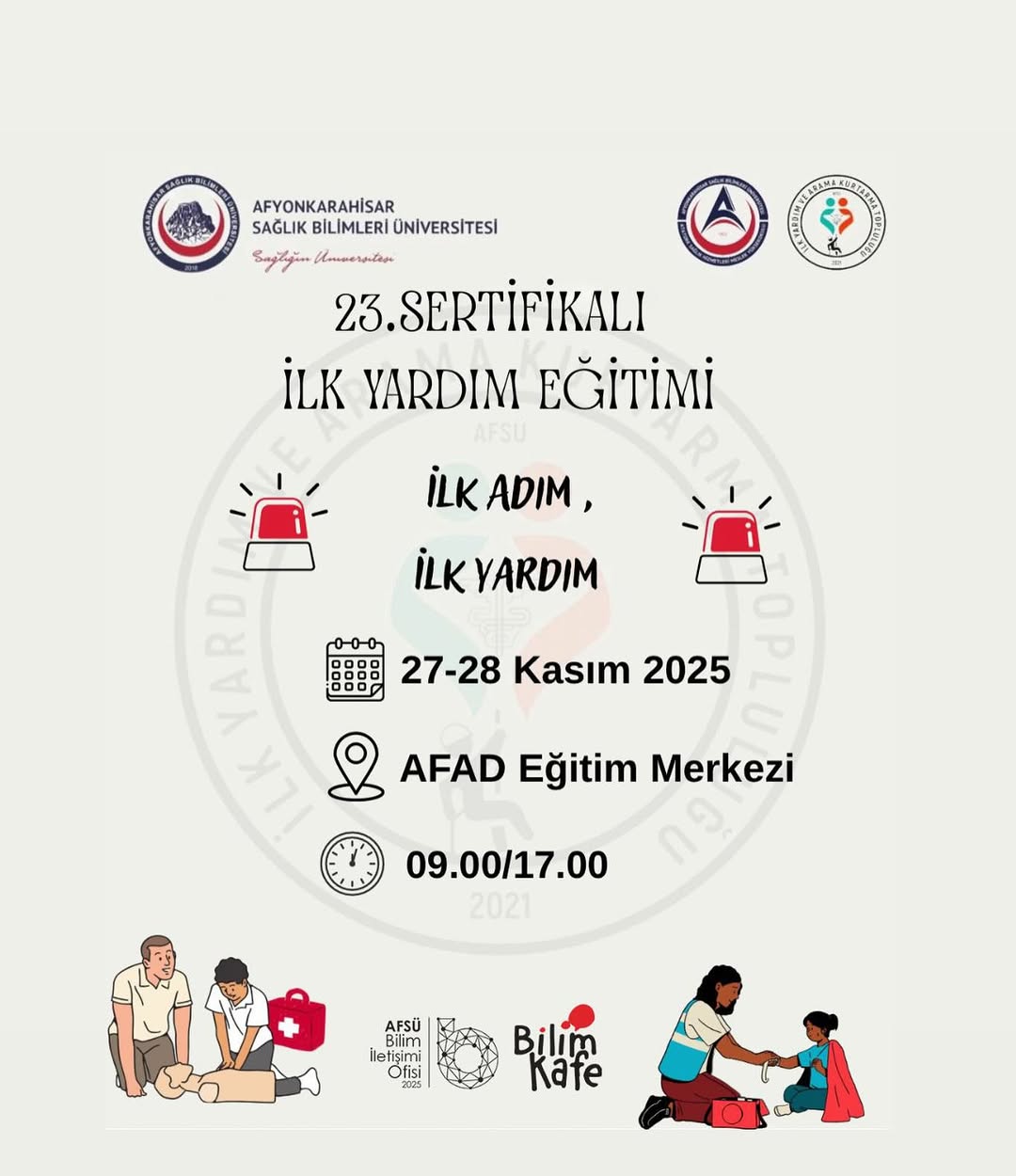 AFSÜ'de Sertifikalı İlk Yardım Eğitimi Düzenlenecek