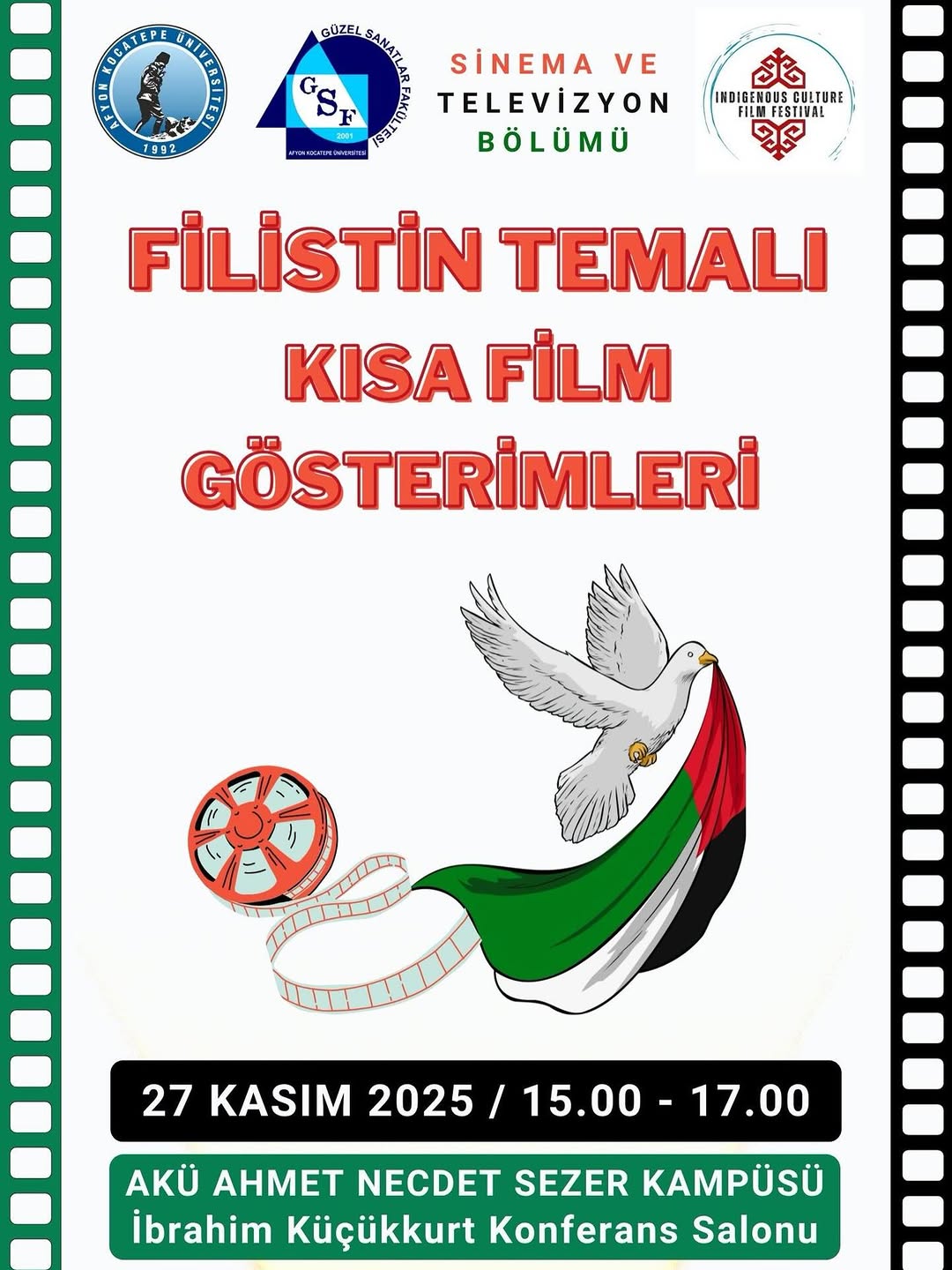 Filistin Temalı Kısa Film Gösterimleri Afyon Kocatepe Üniversitesi'nde Gerçekleşti