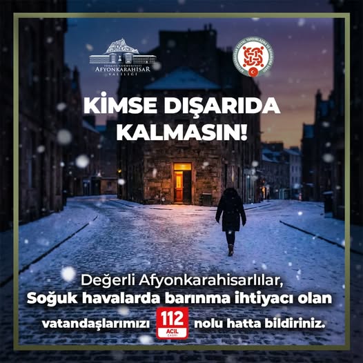 Afyonkarahisar'da Sokakta Kalan Vatandaşlar İçin Kış Desteği
