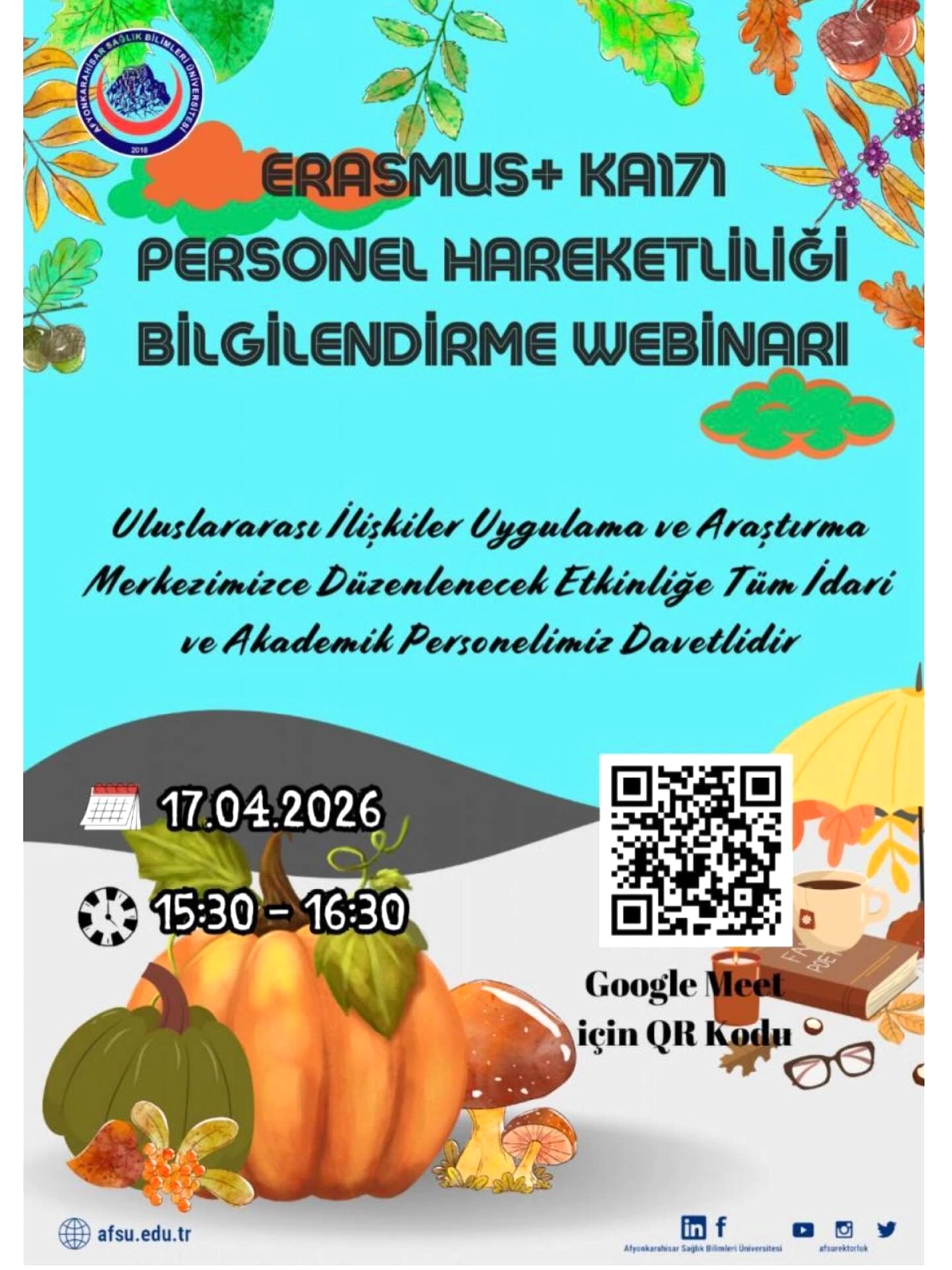 Afyonkarahisar'da Erasmus KA171 Hareketliliği İlanı