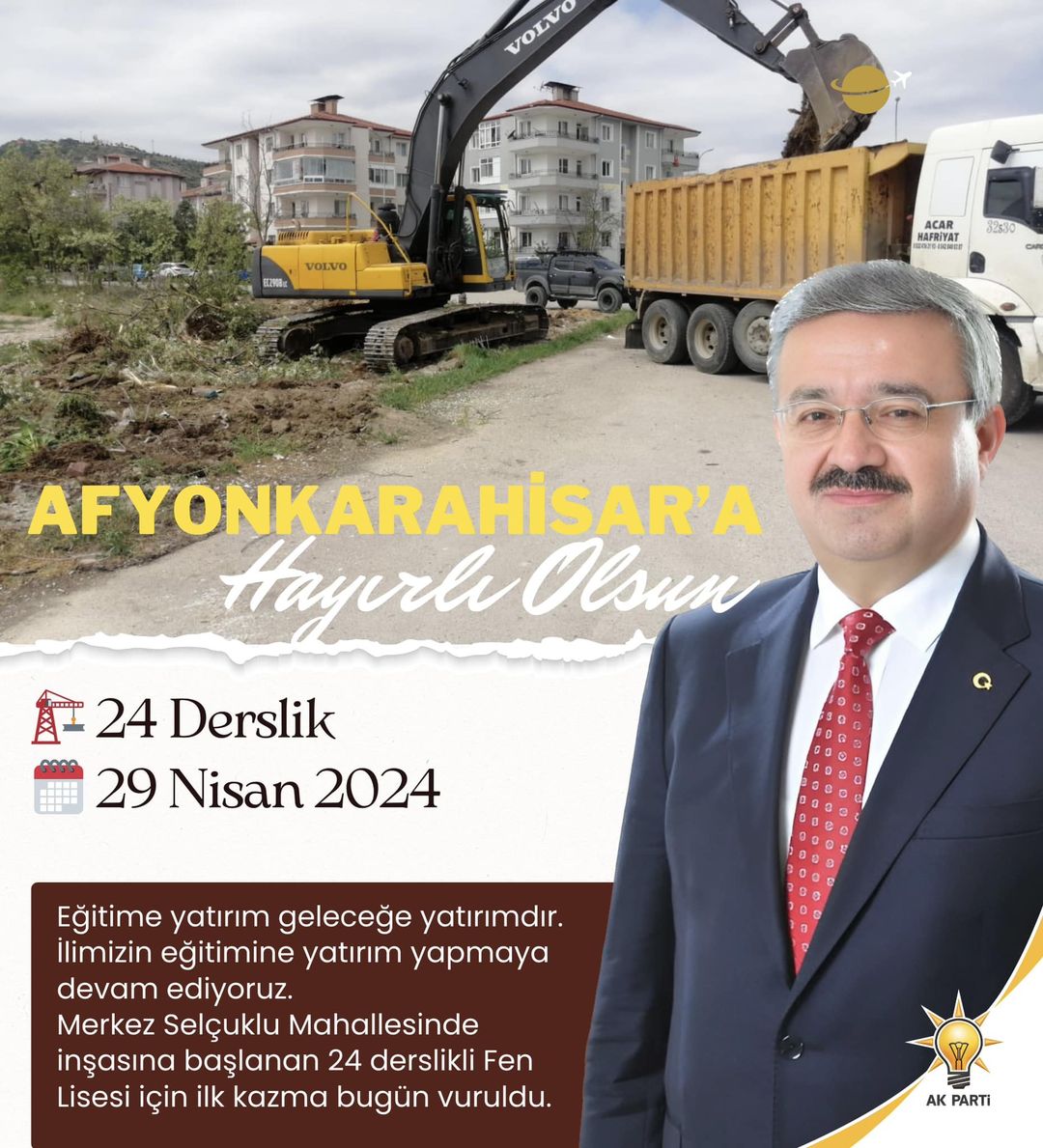 Afyonkarahisar'da Yeni Fen Lisesi İçin İlk Kazma Vuruldu
