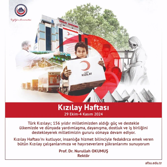 AFSÜ Rektörü Okumuş Yardım ve Dayanışmanın Önemini Vurguladı