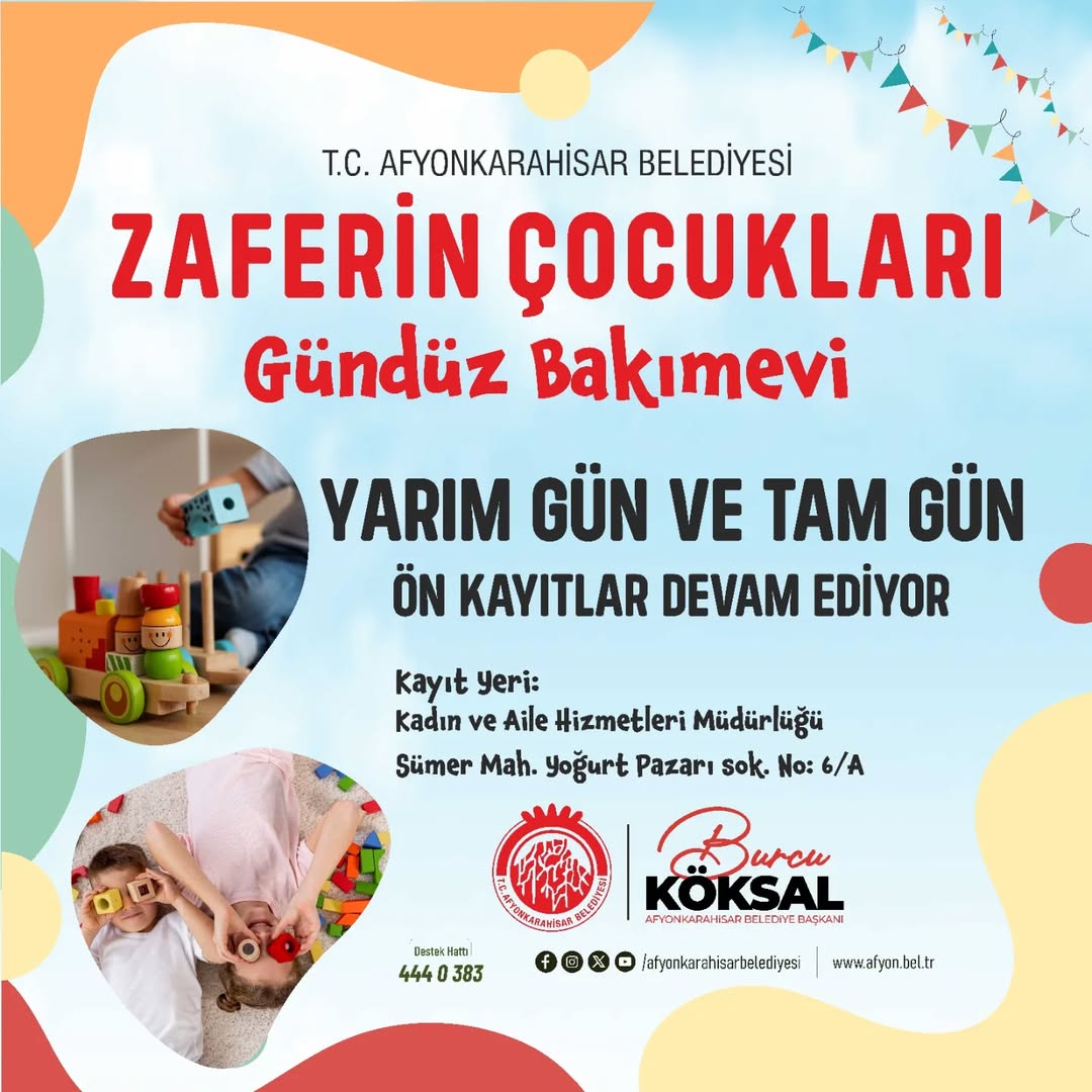 Zaferin Çocukları Gündüz Bakımevi Ön Kayıtları Sürüyor