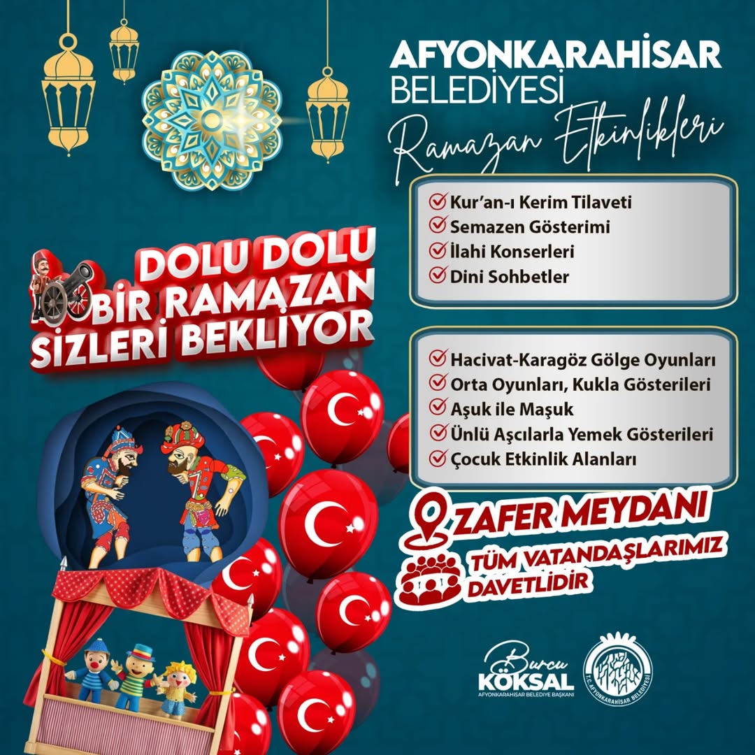 Afyonkarahisar'da Renkli Ramazan Etkinlikleri Başlıyor