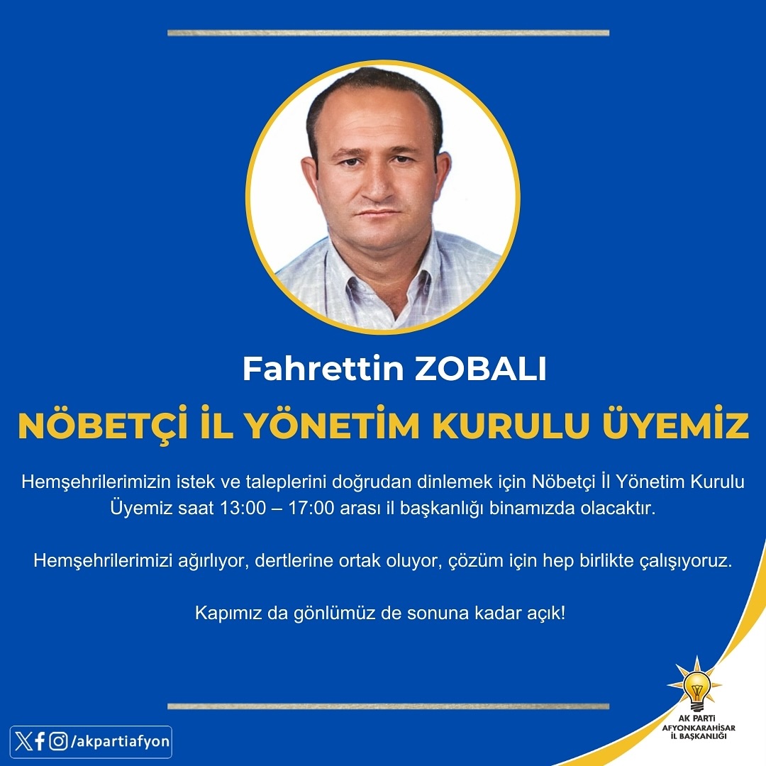 Ak Parti Afyon İl Başkanlığı, Halkla Buluşma Günlerini Devam Ettiriyor