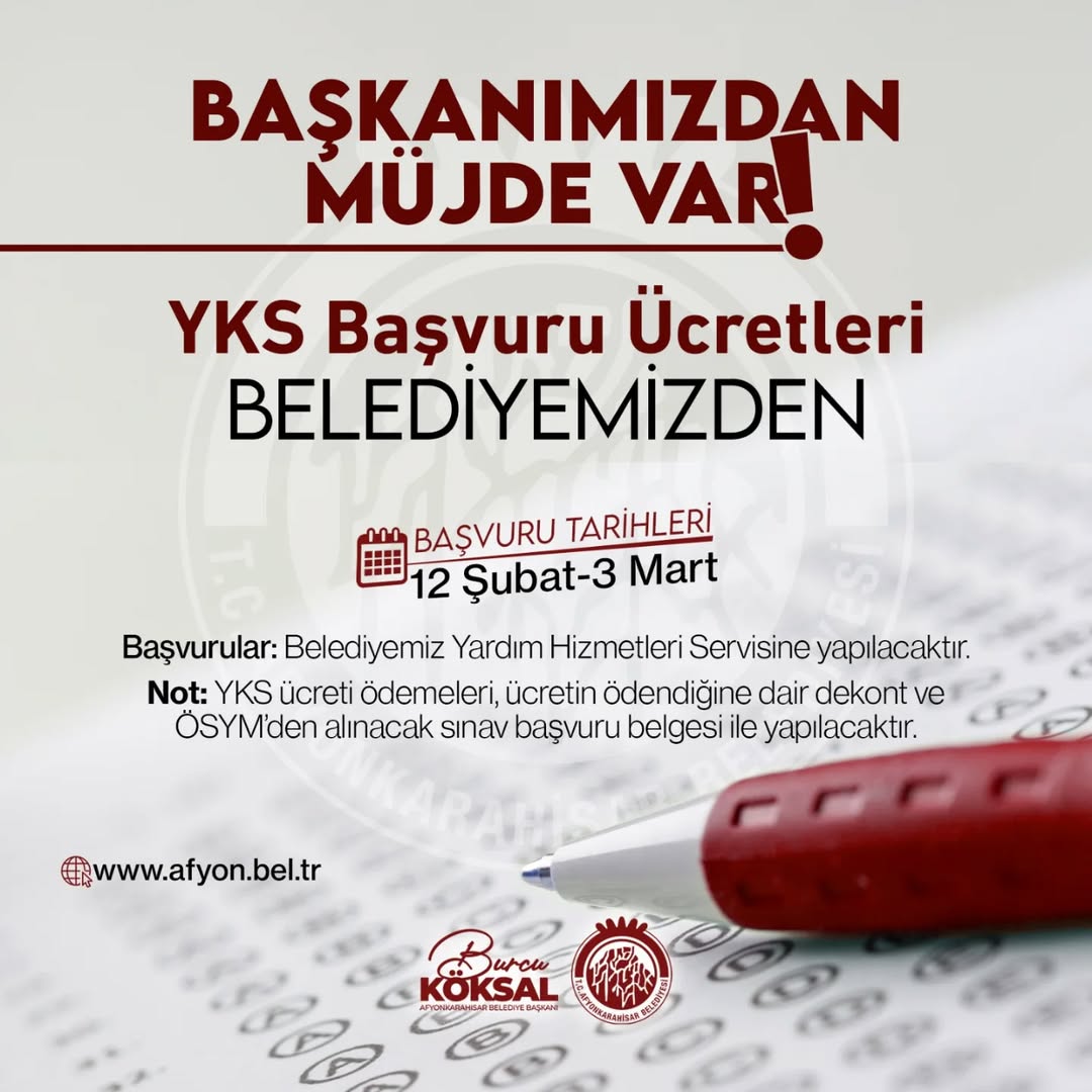 Başkanımızdan Öğrencilere YKS Ücret Desteği Müjdesi
