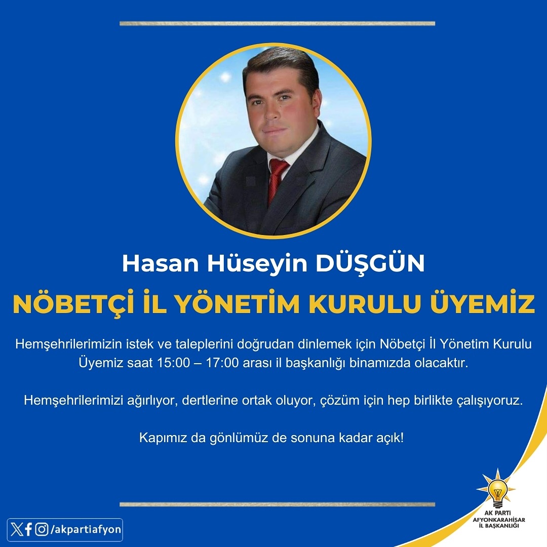 Afyon'da Halkla Buluşma Etkinliği: AK Parti İl Başkanlığı Kapılarını Açıyor
