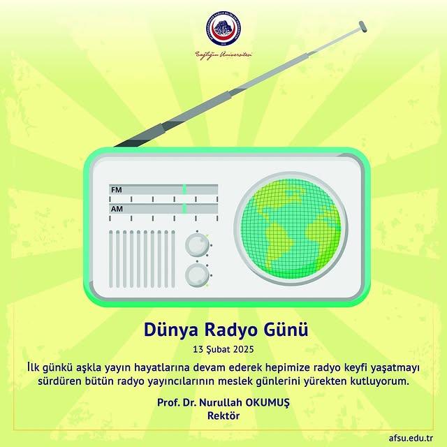 Prof. Dr. Nurullah Okumuş'tan Dünya Radyo Günü Tebrik Mesajı