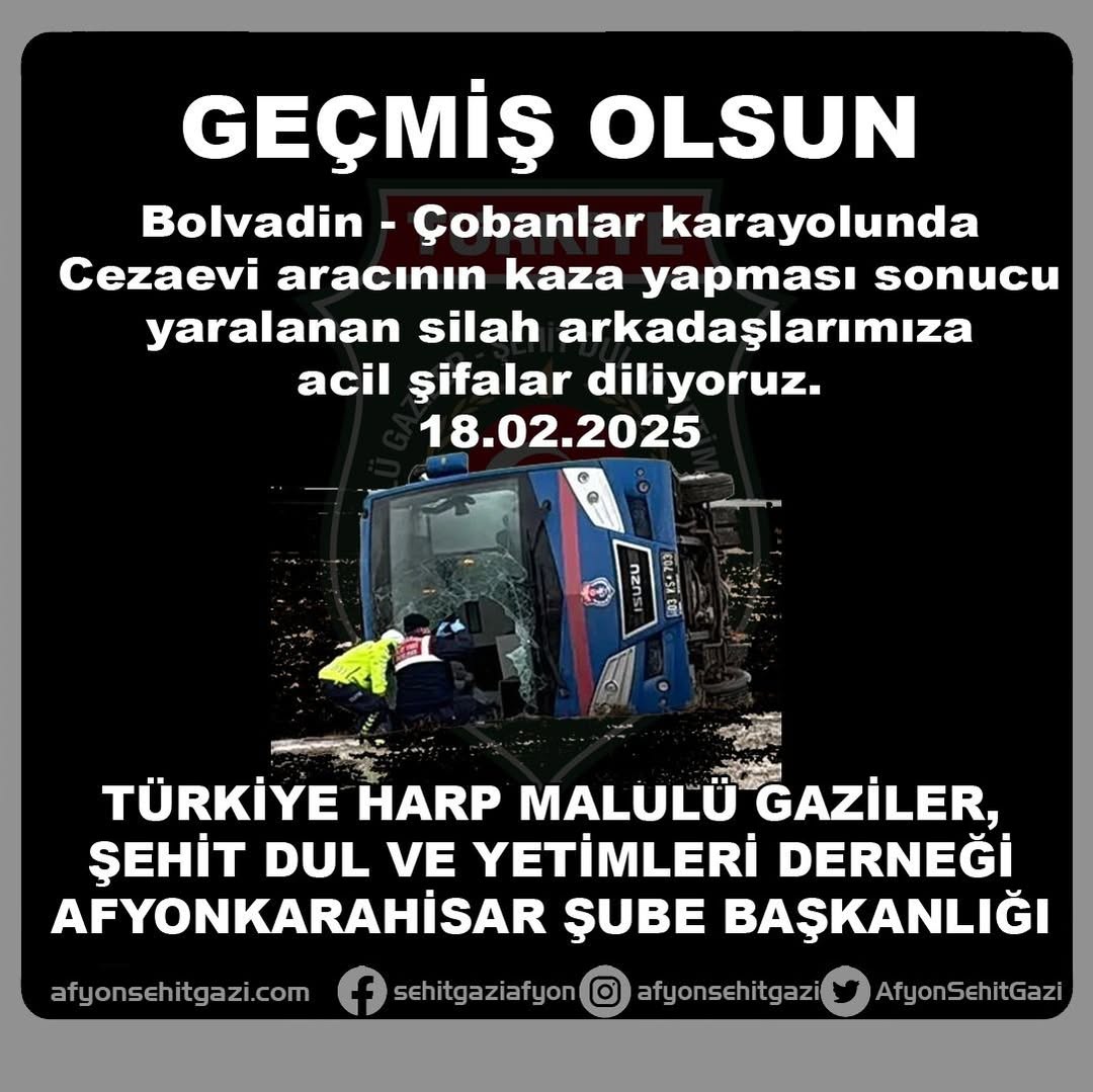 Afyonkarahisar'da Jandarma Aracı Kaza Yaptı