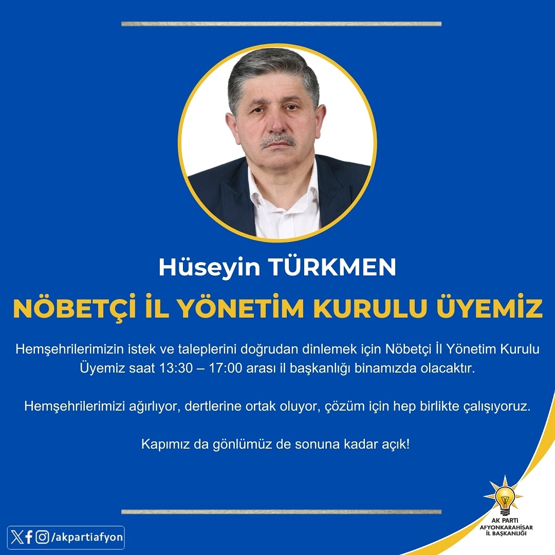 Afyon İl Başkanlığı'nda Halkla Buluşma Günü