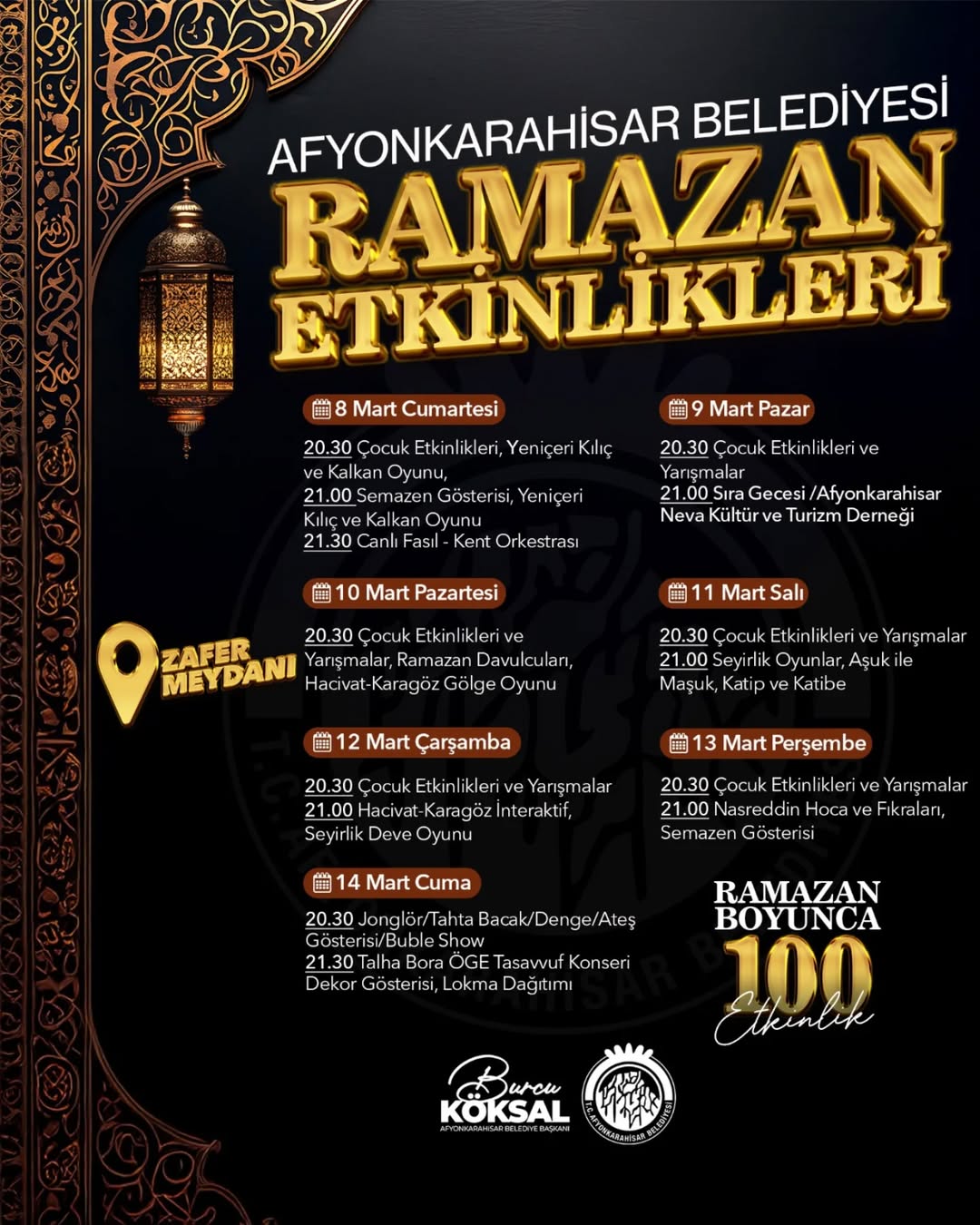 Ramazan Etkinlikleri: Zafer Meydanı'nda Dopdolu Bir Program