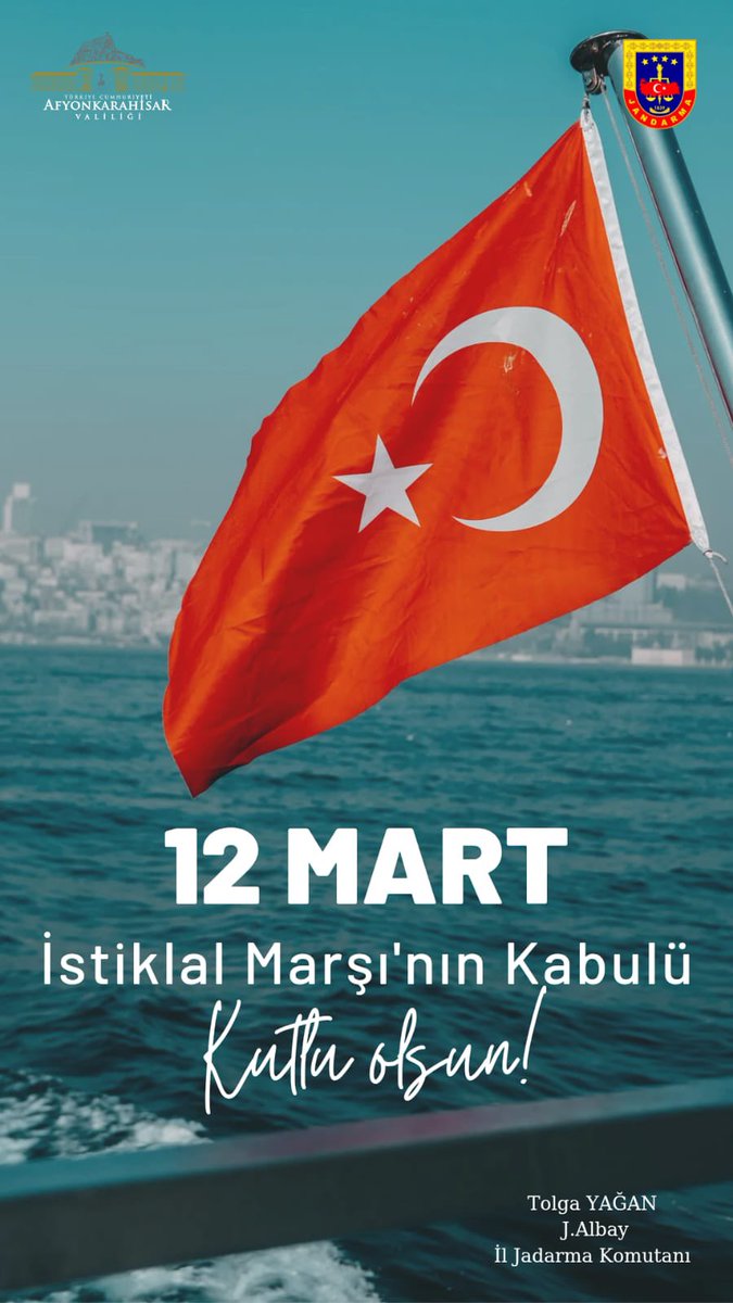Afyon Jandarma'dan İstiklal Marşı'nın Kabulü Vesilesiyle Paylaşım