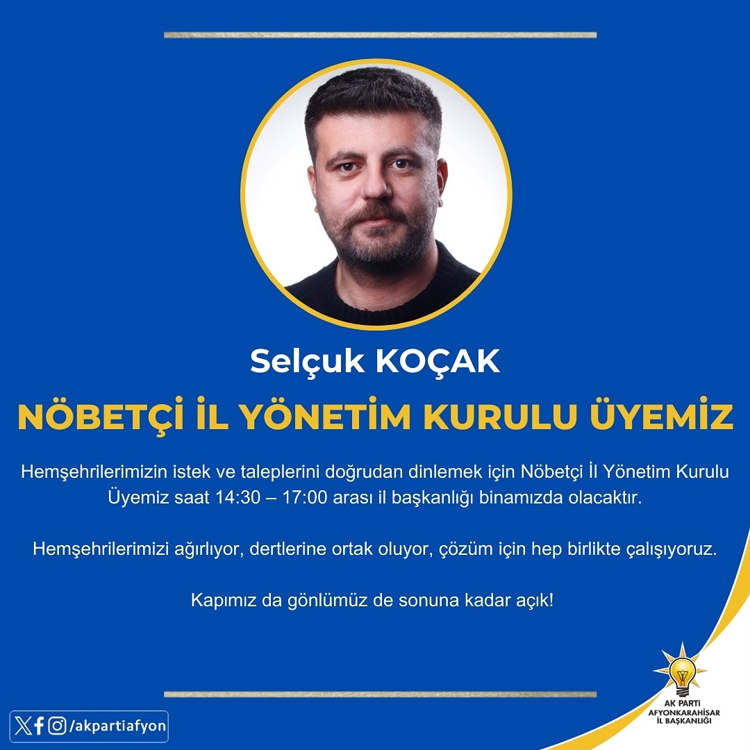 AK Parti Afyon İl Başkanlığı Vatandaşla Buluşuyor