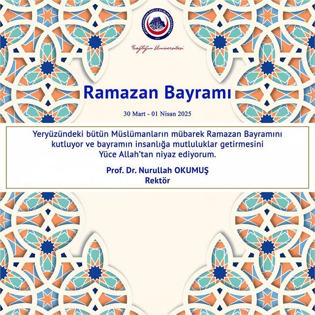Afyonkarahisar Sağlık Bilimleri Üniversitesi'nden Ramazan Bayramı Mesajı