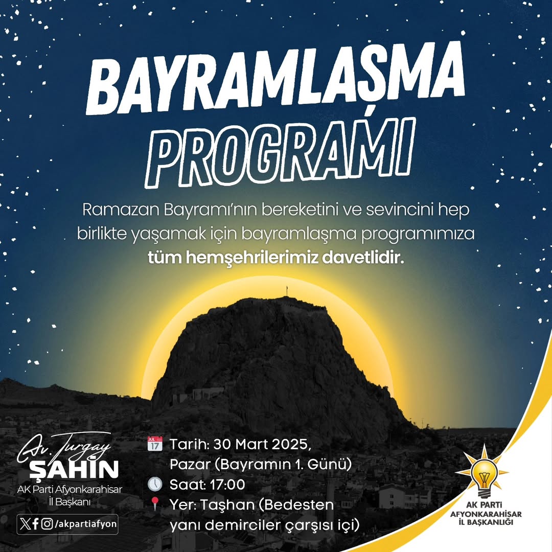 Afyonkarahisar'da Bayramlaşma Etkinliği Düzenlenecek