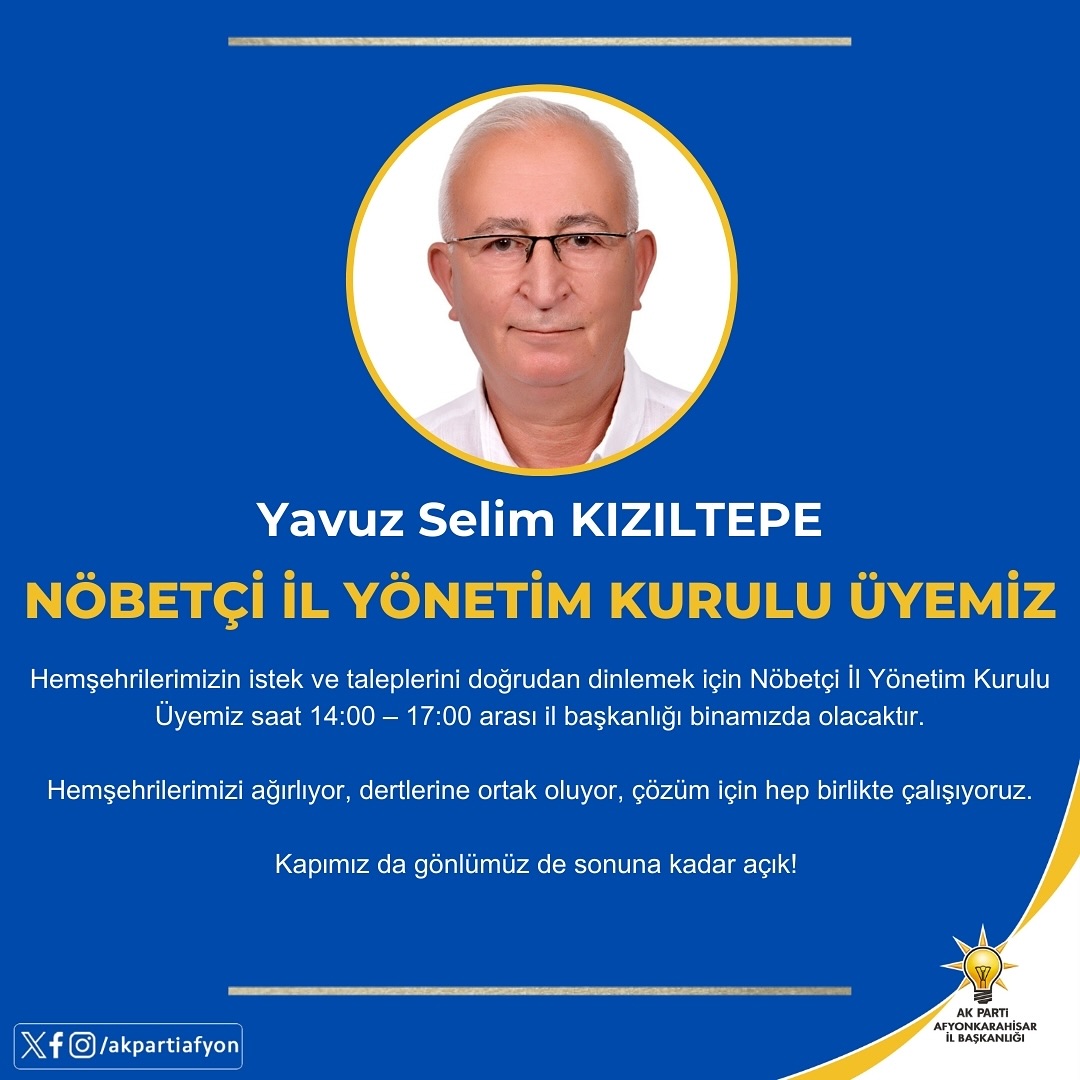 AK Parti Afyon İl Başkanlığı Vatandaşla Buluşuyor