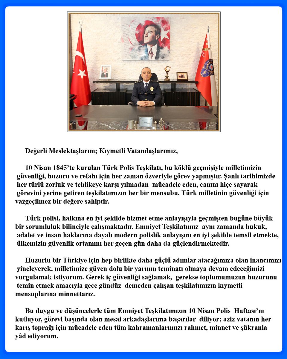 Polis Haftası Kutlamaları: İl Emniyet Müdürü'nden Mesaj