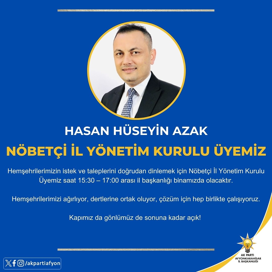 AK Parti Afyon İl Başkanlığı Vatandaşla Buluşuyor
