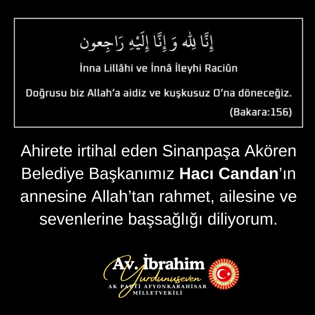 Sinanpaşa Eski Belediye Başkanı'nın Annesi Vefat Etti