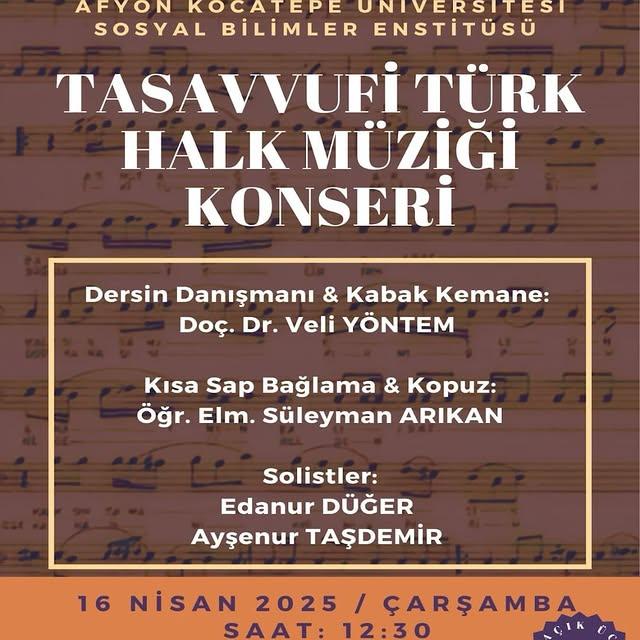 Afyon Kocatepe Üniversitesi'nde Tasavvufi Türk Halk Müziği Konseri Düzenlendi