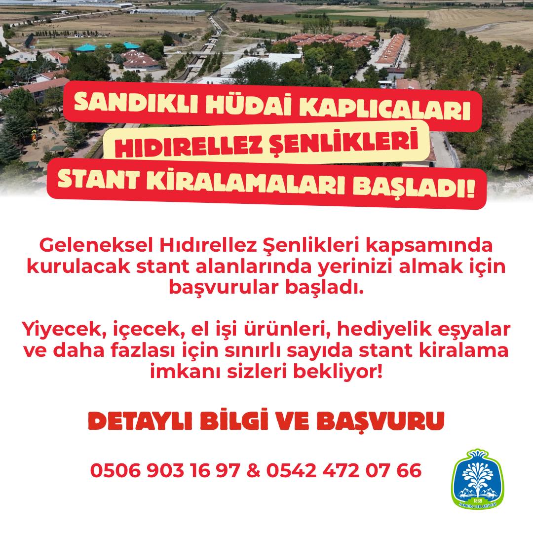 Sandıklı'da Hıdırellez Şenliği Stant Kiralama Başladı