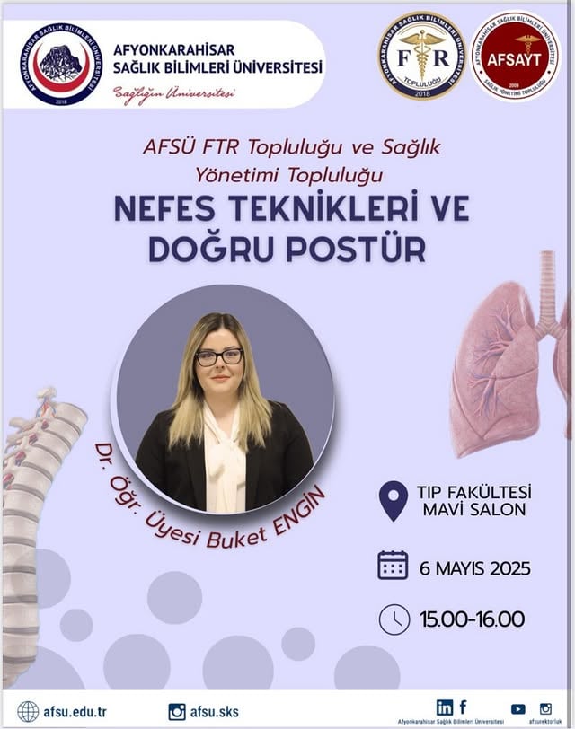 Afyonkarahisar Sağlık Bilimleri Üniversitesi, Nefes Teknikleri ve Doğru Postür Semineri Düzenleyecek