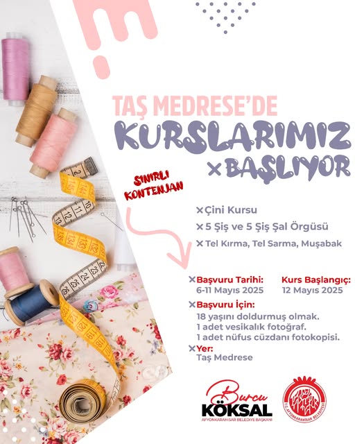 Taş Medrese'de El Sanatları Kursları Başlıyor: Geleneksel Tekniklerle Yeni Bir Başlangıç