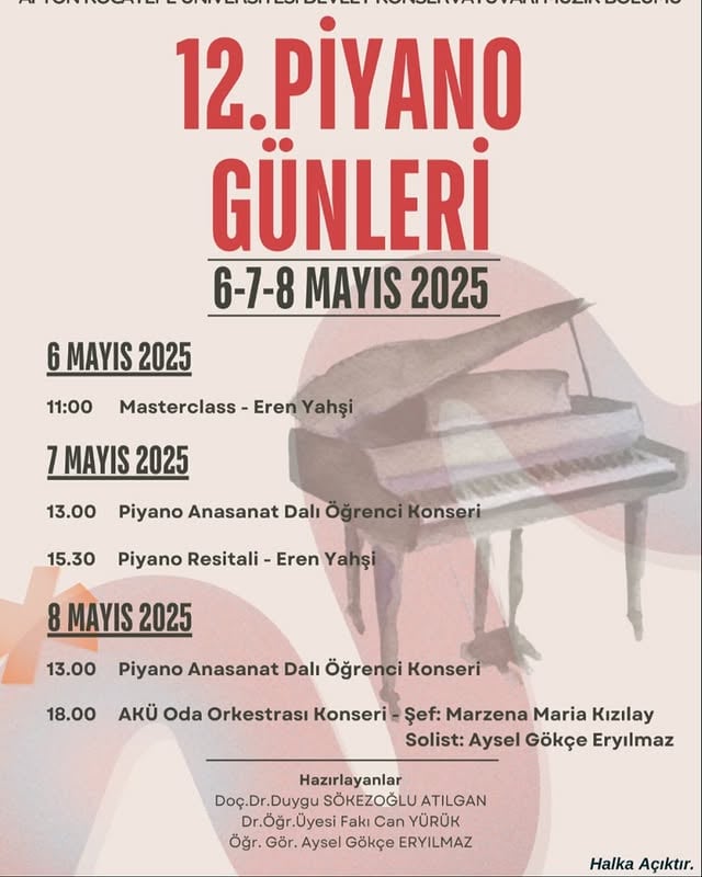 Afyon Kocatepe Üniversitesi'nde Eren Yahşi'den Piyanoda Masterclass