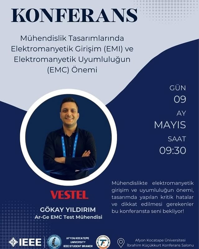 Afyon Kocatepe Üniversitesi'nde Elektromanyetik Girişim ve Uyumluluk Konferansı