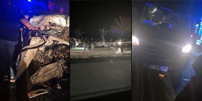 Alanya'da Minibüs ve Otomobil Çarpışması: 2 Ölü, 7 Yaralı
