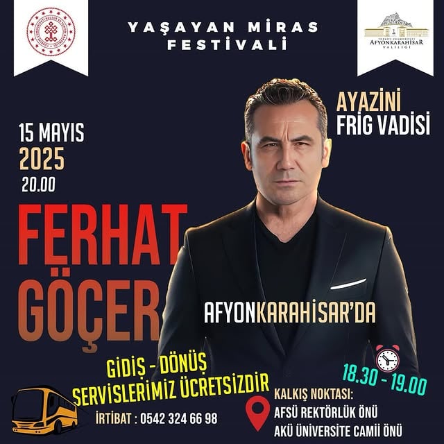 Afyonkarahisar'da Yaşayan Miras Festivali'nde Ferhat Göçer Coşkusu