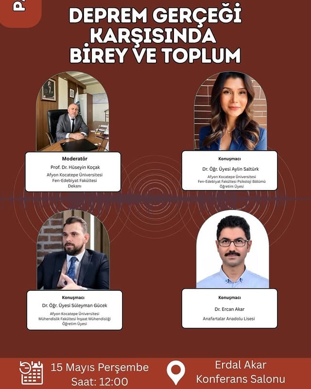 Afyon Kocatepe Üniversitesi'nde Deprem Farkındalığı Konferansı