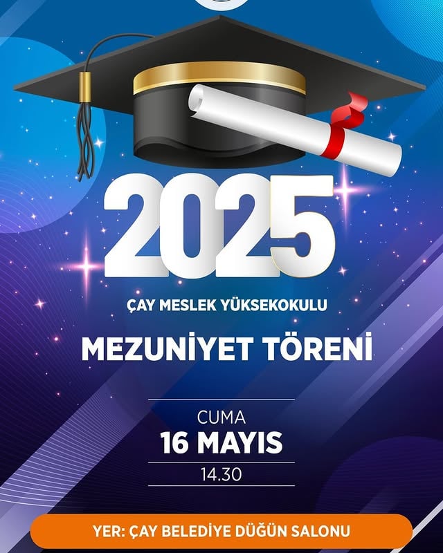Afyon Kocatepe Üniversitesi Çay MYO Mezuniyet Töreni Düzenlendi