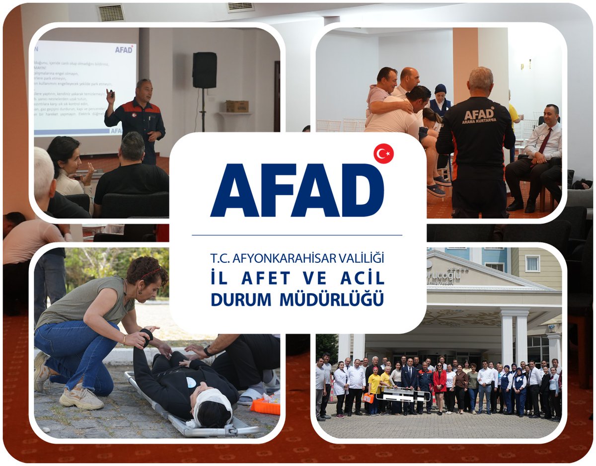 Afyonkarahisar'da Oruçoğlu Termal Otel Personeline Afet Farkındalık Eğitimi Verildi