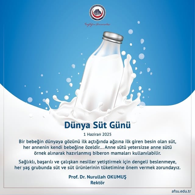 Afyonkarahisar Sağlık Bilimleri Üniversitesi'nden Dünya Süt Günü Mesajı