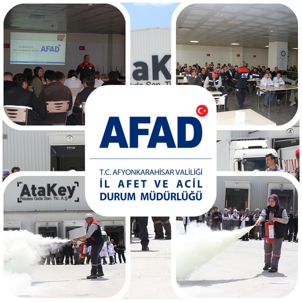 Afyonkarahisar'da Atakey Patates Gıda Çalışanlarına Afet ve Yangın Eğitimi