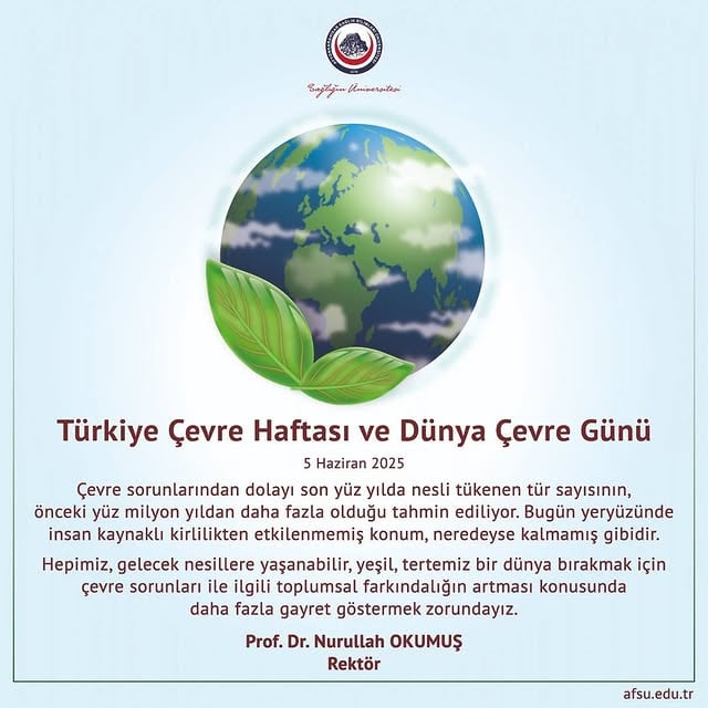 Afyonkarahisar Sağlık Bilimleri Üniversitesi'nden Çevre Haftası Mesajı