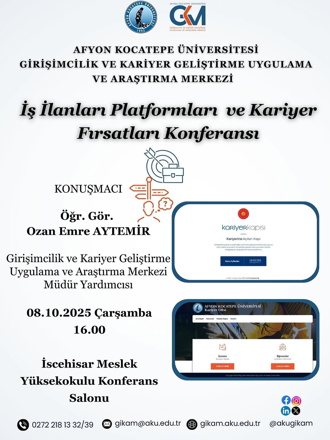 Afyon Kocatepe Üniversitesi'nde Kariyer Fırsatları Konferansı Düzenlendi