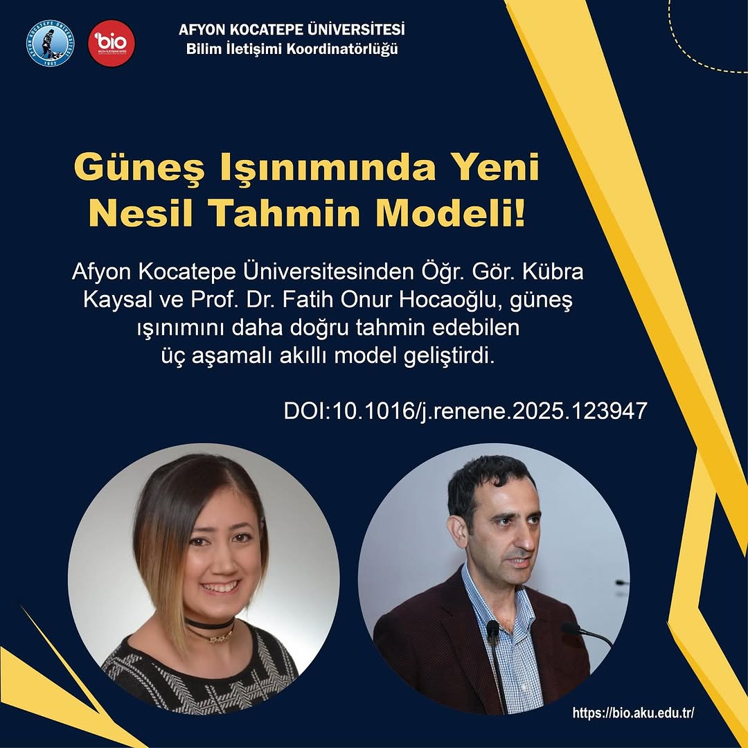 Afyon Kocatepe Üniversitesi'nden Güneş Işınımını Yüksek Doğrulukla Tahmin Eden Akıllı Model