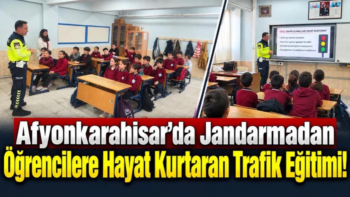 Afyonkarahisar’da Jandarmadan Öğrencilere Hayat Kurtaran Trafik Eğitimi!