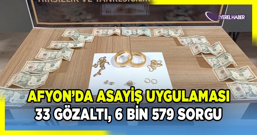 Afyon'da asayiş sorgulaması, 33 gözaltı, 6 bin 579 sorgulama