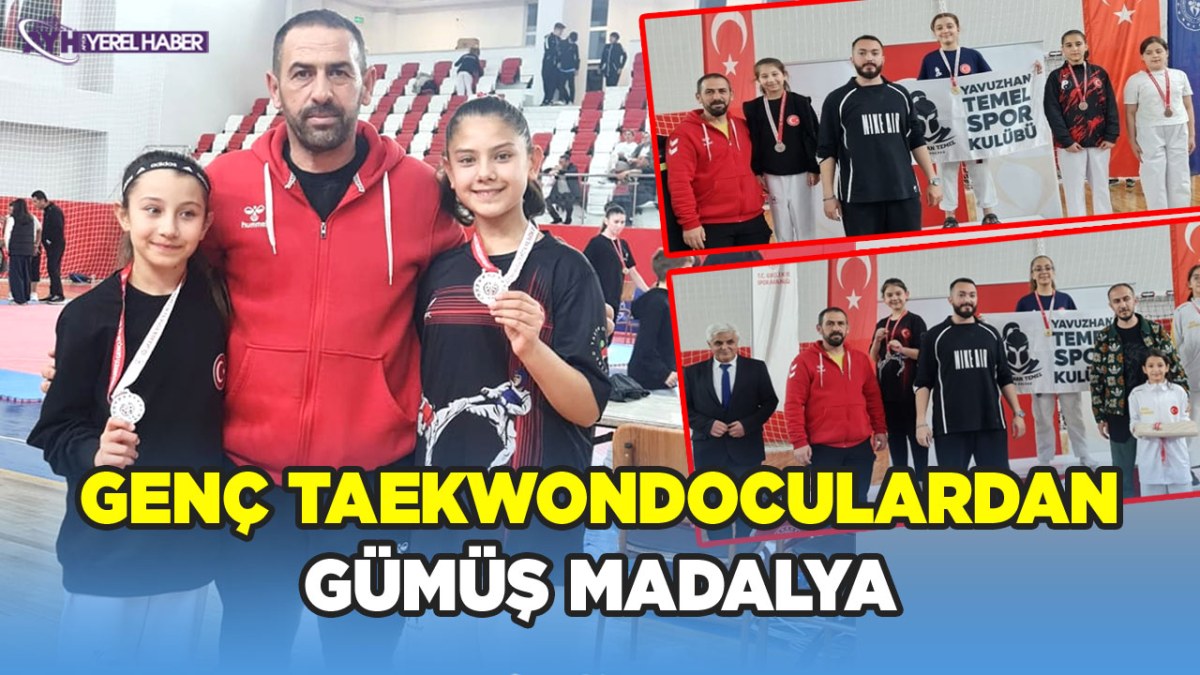 Afyonkarahisar’ın Genç Taekwondo Sporcuları Nuray Can ve Havva Nisa Sarı’dan Gümüş Madalya