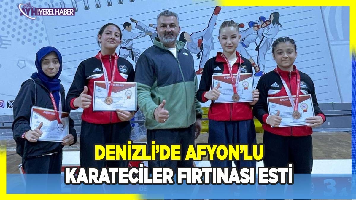 Afyonlu karateciler Denizli'de fırtına gibi estiler
