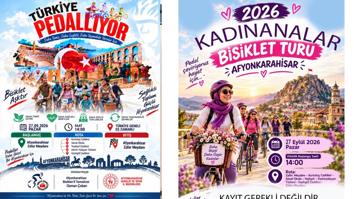 Afyonkarahisar’da “Türkiye Pedallıyor” Etkinliği Düzenlenecek