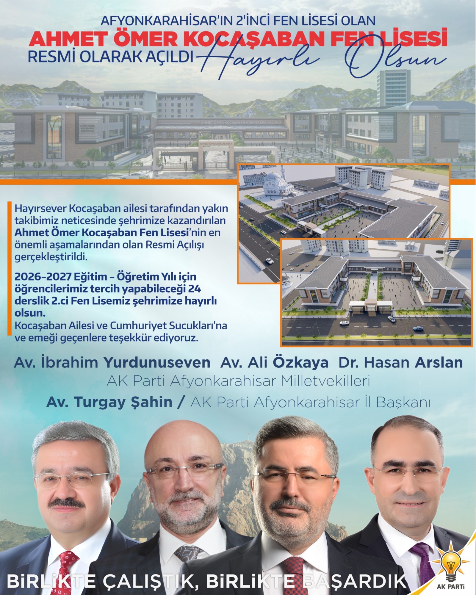 Afyonkarahisar’da eğitim yatırımlarına bir yenisi daha ekleniyor.